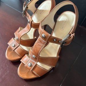 Coach Tan Heeled Sandal